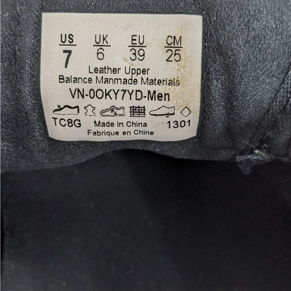 Vans Ludlow Europe Leather Sneakers Men's 7 Black